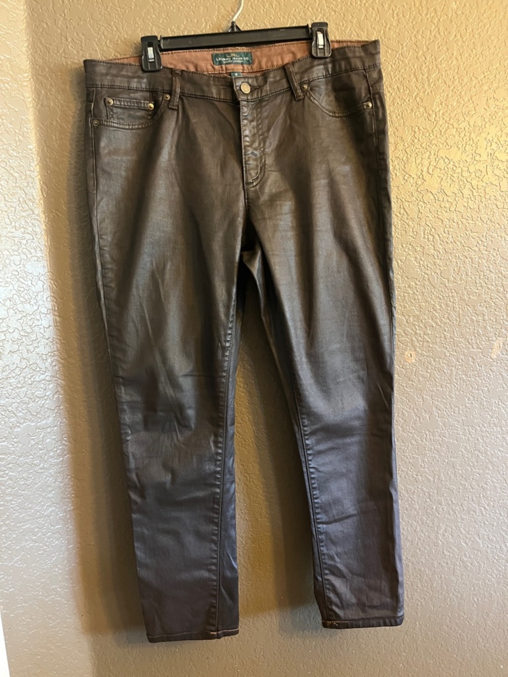 VINTAGE Lauren Ralph Lauren Women's Skinny Jeans - Brown WAX SIZE 16